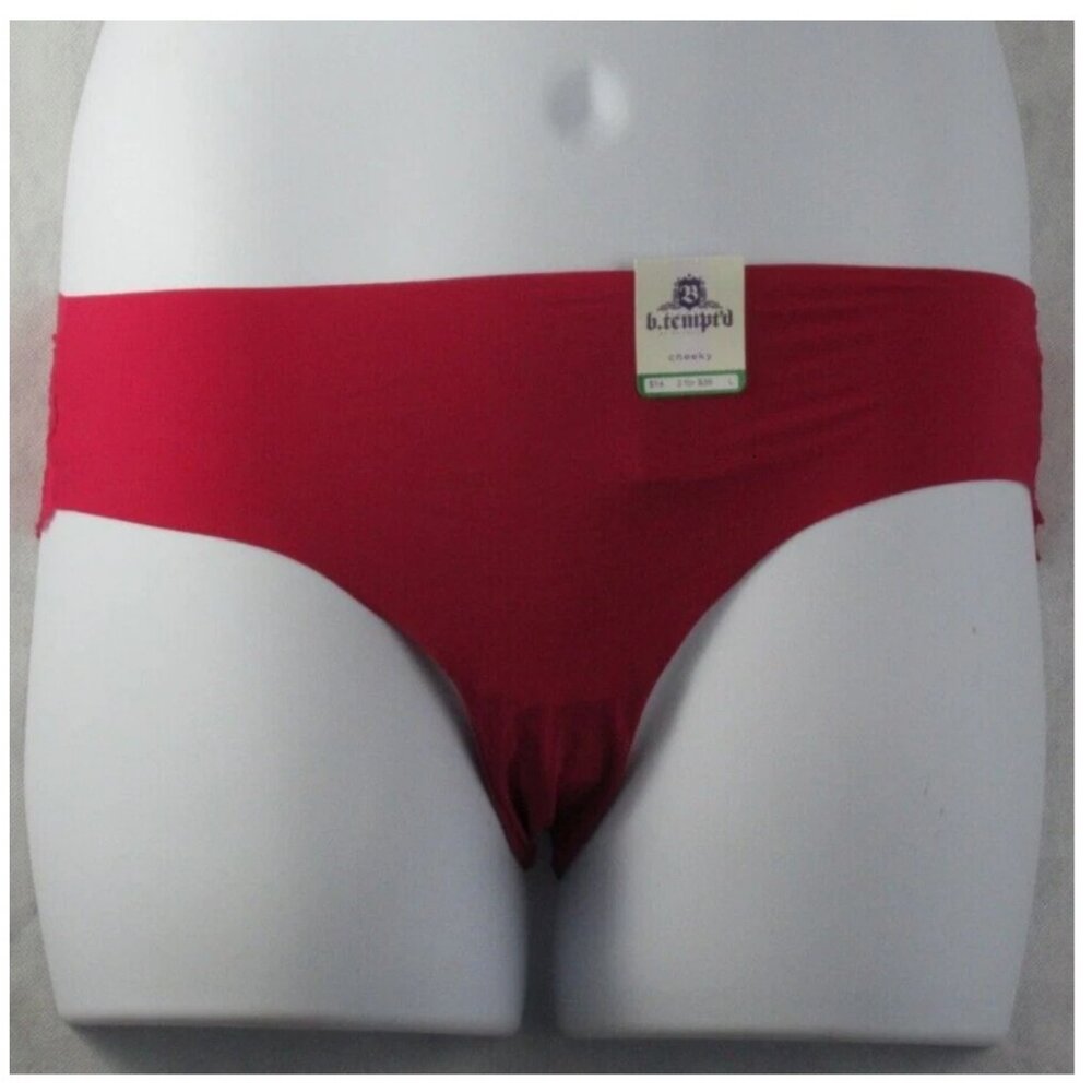 b.tempt'd by Wacoal Women's b.bare Cheeky Hipster Panty, Persian Red, 7 / Large